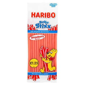 (12 x 140g) HARIBO BALLA STIXX STRAWB