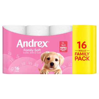 (16pk x 1) ANDREX TOILET ROLL FAMILY SOFT 2Ply 170sht FSC®