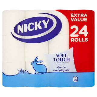 (24pk x 1) NICKY SOFT TOUCH TOILET ROLL 2ply 190sht FSC®