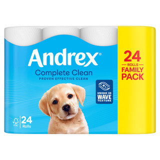 (24pk x 1) ANDREX TOILET ROLL COMPLETE CLEAN 2Ply 190Sht FSC®