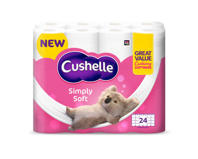 (24pk x 1) CUSHELLE SIMPLY SOFT - TOILET ROLL(24r 170sht)FSC®
