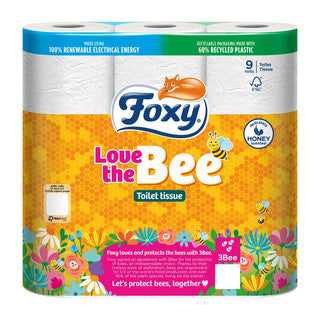 (9pk x 5) FOXY LOVE THE BEE - TOILET ROLL 2ply