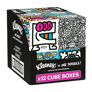 (48fill x 12) KLEENEX EDITIONS CUBE TISSUES - MR DOODLE