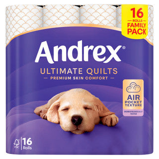 (16pk x 3) ANDREX TOILET ROLL ULTIMATE QUILTS 3Ply 155Sh FSC®
