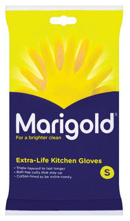 (Small x 6) MARIGOLD RUBBER GLOVES - KITCHEN (S) CO:MY