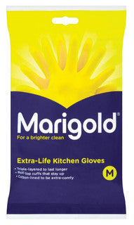 (Medium x 6) MARIGOLD RUBBER GLOVES - KITCHEN (M) CO:MY (P)