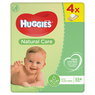 (56's x 4 x 3) HUGGIES BABY WIPES NATURAL CARE (QUAD PACK) (wsl)
