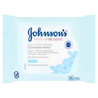 (25's x 6) JOHNSONS MAKE UP BE GONE MOISTURISING WIPES