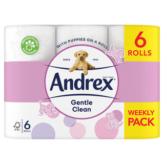 (6pk x 5) ANDREX TOILET ROLL GENTLE CLEAN 170sht (c) FSC®
