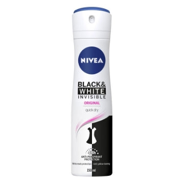 (6 x 150ml) NIVEA WOMEN -DEODORANT BLACK & WHITE CLEAR