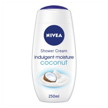 (6 x 250ml) NIVEA SHOWER CREAM -INDULGENT MOIST COCONUT