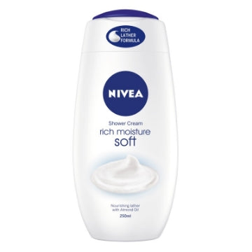 (6 x 250ml) NIVEA SHOWER CREAM- RICH MOISTURE SOFT