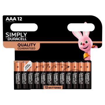 (12 x 12pk) DURACELL SIMPLY - AAA BATTERIES