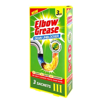 (14 x 3pk) ELBOW GREASE DRAIN UNBLOCKER SACHETS 3PK