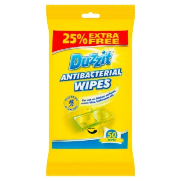(12 x 50's) DUZZIT WIPES - ANTI-BAC +25% FREE