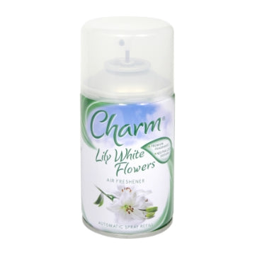 (6 x 250ml) CHARM SPRAY REFILL AIR FRESHENER - LILY WHITE