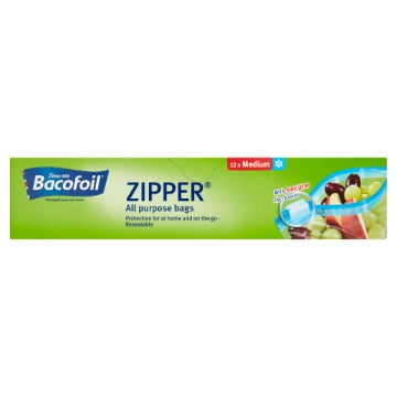 (12 x 12's) BACOFOIL FOOD ZIPPER BAGS 3L (270x240mm)