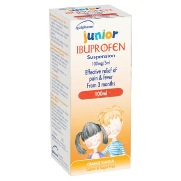 (6 x 100ml) GALPHARM IBUPROFEN JUNIOR SUSPENSION - 3+MONTHS