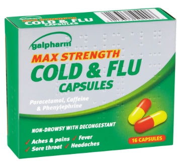 (8 x 16's) GALPHARM COLD & FLU MAX STRENGTH CAPSULES
