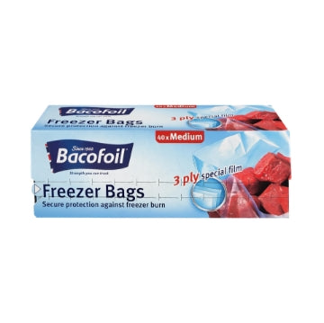(9 x 40's) BACOFOIL FREEZER BAGS MED 3L (250x320mm)