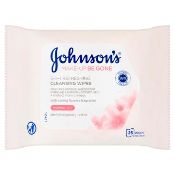 (6 x 25's) JOHNSONS MAKE UP BE GONE REFRESHING WIPES