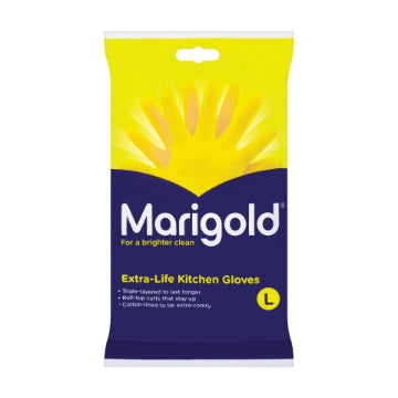 (6 x Large) MARIGOLD RUBBER GLOVES - KITCHEN (L)