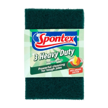 (8 x 6pk) SPONTEX - HEAVY DUTY SCOURER PADS 3pk