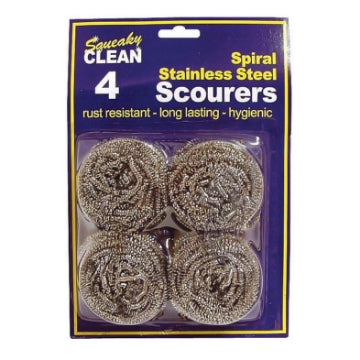 (10 x 4pk) SQUEAKY CLEAN - SPIRAL SCOURERS