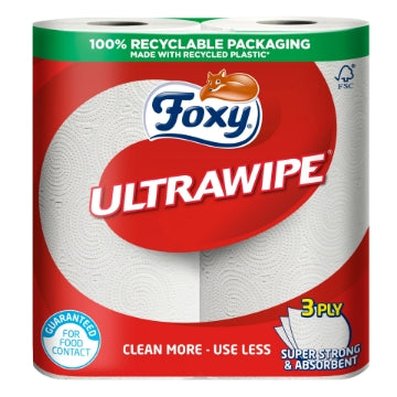 (6 x 2pk) FOXY ULTRAWIPE KITCHEN TOWEL 3ply 65sht
