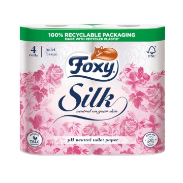 (10 x 4pk) FOXY SILK SCENTED TOILET ROLL 4pk 3ply 180Sht