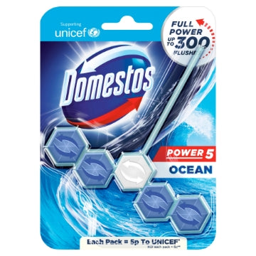 (9 x 55g) DOMESTOS RIM BLOCK - POWER 5 OCEAN