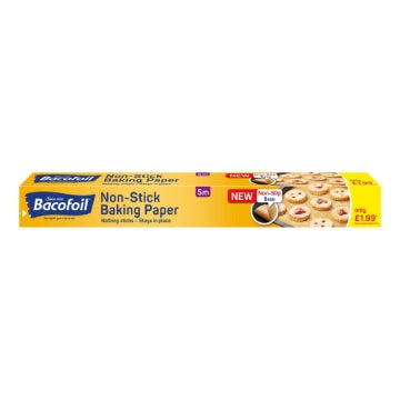 (6 x 5m) BACOFOIL NON STICK BAKING PAPER (5m)x380mm