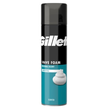 (6 x 200ml) GILLETTE SHAVING FOAM - SENSITIVE