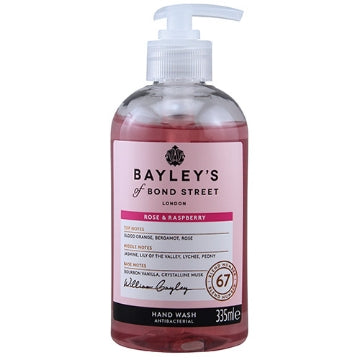 (6 x 335ml) BAYLEYS OF BOND STREET HANDWASH - ROSE & RASPBERRY