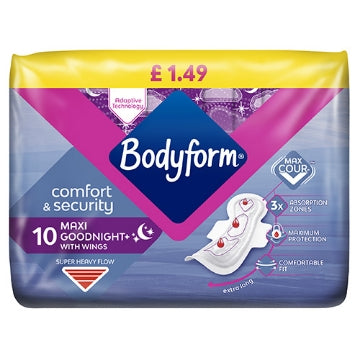 (12 x 10 pads) BODYFORM - MAXI GOODNIGHT