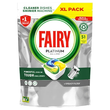 (4 x 51's) FAIRY PLAT DISHWASHER TABS - LEMON