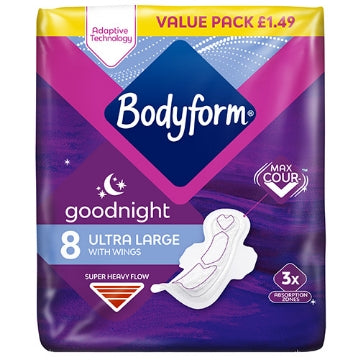 (10 x 8 pads) BODYFORM - ULTRA GOODNIGHT LARGE