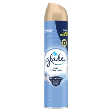 (12 x 300ml) GLADE AEROSOL TRUE SCENT - CLEAN LINEN