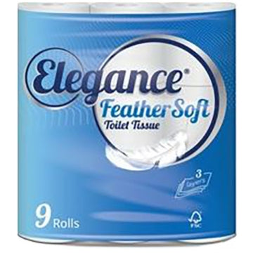 (6 x 9pk) ELEGANCE FEATHERSOFT TOILET TISSUE3ply160sht