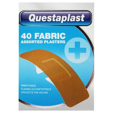 (12 x 40's) QUESTAPLAST - FABRIC (ASSORTED) PLASTERS