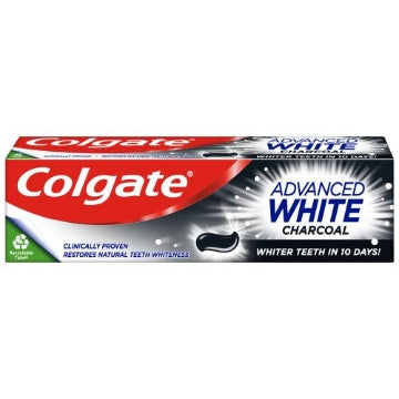 (12 x 75ml) COLGATE TOOTHPASTE - ADVANCED WHITENING CHARCOAL