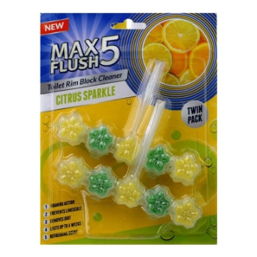 (12 x 2x45g) MAX FLUSH 5 RIM BLOCK - CITRUS TWIN