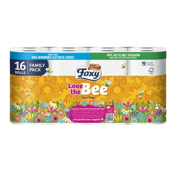 (3 x 16pk) FOXY LOVE THE BEE TOILET ROLL 2ply