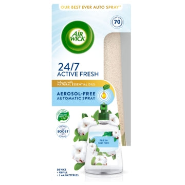 (4 x 228ml) AIRWICK AUTO SPRAY REFILL KIT - F COTTON