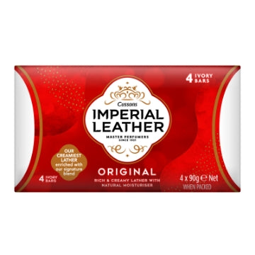 (8 x 4x90g) IMPERIAL LEATHER SOAP - ORIGINAL 4PK