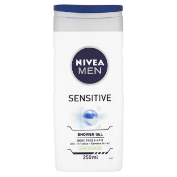 (6 x 250ml) NIVEA FOR MEN SENSITIVE SHOWER GEL