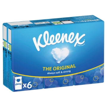 (10 x 6pk) KLEENEX ORIGINAL POCKET TISSUES 9sc 4ply