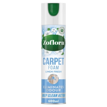 (8 x 600ml) ZOFLORA CARPET FRESH CARE FOAM CLEANER-LINEN FRESH