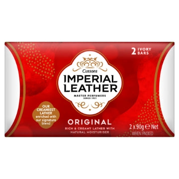 (9 x 2x90g) IMPERIAL LEATHER SOAP - ORIGINAL TWIN PK
