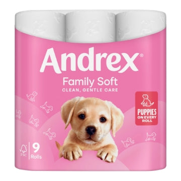 (5 x 9pk) ANDREX TOILET ROLL - FAM SOFT 2ply 170sht